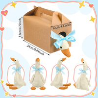 8349 drôle mignon en peluche blanc idiot oie jouets avec coffrets cadeaux et ruban bleu fête d'anniversaire faveurs pour enfants en peluche idiot oie