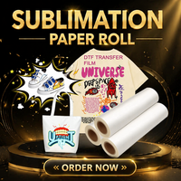 Papier de transfert par sublimation à séchage rapide, haute température, 30gsm-100gsm, taux de transfert de 98%, rouleaux blancs pour textiles et vêtements