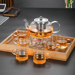 Teiera in Vetro Borosilicato Alto, Lavabile in Lavastoviglie, Resistente al Fuoco e al Calore, <span class=keywords><strong>con</strong></span> <span class=keywords><strong>Infusore</strong></span> in Acciaio Inossidabile - Product Image 5