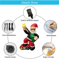 Weihnachtlicher Aufblasbarer Rockstar-Weihnachtsmann mit LED-Beleuchtung 1,8m Aufblasbarer Gitarren-Weihnachtsmann Gartendekoration PVC-Material Umweltfreundlich Waschbar