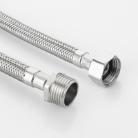Tuyau de plomberie flexible en acier inoxydable tressé 1/2 pouce pour salle de bain et cuisine, connecteur de toilettes avec garantie de 20 ans