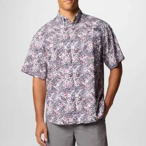 เสื้อเชิ้ตตกปลาแบบกระดุมติด ผ้าไนลอนผสมสแปนเด็กซ์ ระบายอากาศได้ดี ออกแบบโลโก้ผ้าไหมนม คำว่าปลา ตามสั่ง  ลายพราง  แบบเปล่า  สามารถเพิ่มข้อความได้ - Product Image 2