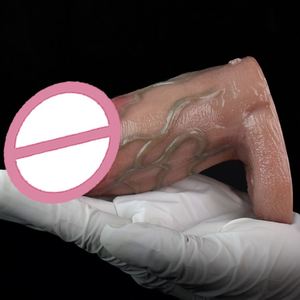 SXXY Super Realistic Penis Cover Extender Silicone Cock Enlargement for Men Longer Lasting Lifelike Artificial <b>Dildo</b> Adult Toy - Product Image 5