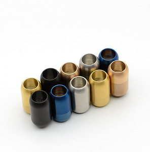 Нержавеющая сталь позолоченная Магнитная застежка DIY ювелирные изделия ожерелье разъем кожаный шнур компоненты круглый - Product Image 5