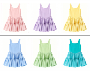 Tenues décontractées personnalisées mère-fille RD, nouveau design, robe <span class=keywords><strong>de</strong></span> tennis en nylon pour l'été, vêtements pour bébés filles - Product Image 2