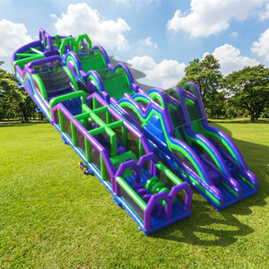 Parcours d'obstacles gonflable géant commercial, piste <span class=keywords><strong>de</strong></span> course gonflable double voie, parc <span class=keywords><strong>de</strong></span> jeux gonflables <span class=keywords><strong>de</strong></span> défi et d'escalade - Product Image 2