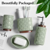 Ensemble d'accessoires de salle de bain modernes en céramique, six pièces, écologiques, pour la décoration de la salle de bain et les cadeaux