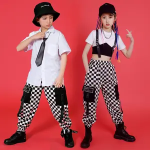 Setelan enam-anak-anak hop anak laki-laki Hop pakaian kerja Gadis Jazz dansa kinerja kepribadian Fashion Show