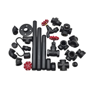 3/4 dễ uốn sắt steampunk ống màu đen phù hợp khuỷu tay, tee, mặt bích sàn, giảm tốc, khớp nối, unon cho phòng khách Bàn cà phê - Product Image 1