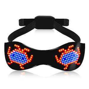 RGB発光LEDメガネDIY GIFダイナミックアプリUSB充電式ライトグラス屋外用点滅パターン付き - Product Image 1