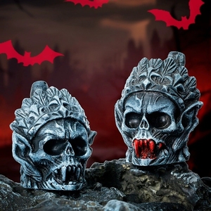 Sifflet de mort en forme de crâne de vampire démoniaque, sifflet d'horreur maya fait main en argile, cadeau d'Halloween avec cordon et sac de rangement - Product Image 3
