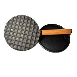 Prensa para Tocino <span class=keywords><strong>de</strong></span> Hierro Fundido <span class=keywords><strong>de</strong></span> Grado Alimenticio, Prensa para Asar Profesional con Mango Ergonómico <span class=keywords><strong>de</strong></span> Madera para Paninis y Sándwiches - Product Image 1