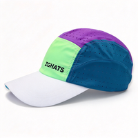 Casquette de course sportive légère découpée au laser, perforée, bicolore, séchage rapide, respirante, 5 panneaux, pour la randonnée, le cyclisme, logo personnalisé