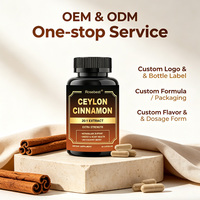 Capsules d'extrait de cannelle de Ceylan pure à 400 mg, vegan, extra forte, marque privée Rosebest OEM, pour un soutien énergétique antioxydant