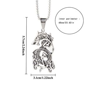 Vintage Viking <b>Celtic</b> Knot Dragon Geometric Classic Pendant <b>Necklace</b> Men's No Fade - Product Image 5