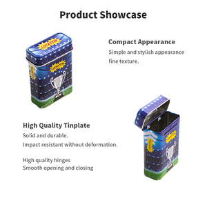 Oem ODM sản xuất tùy chỉnh tinplate lưu trữ Container hình chữ nhật kim loại có thể lật nắp thiếc Bạc Hà Hộp của bạc hà - Product Image 3