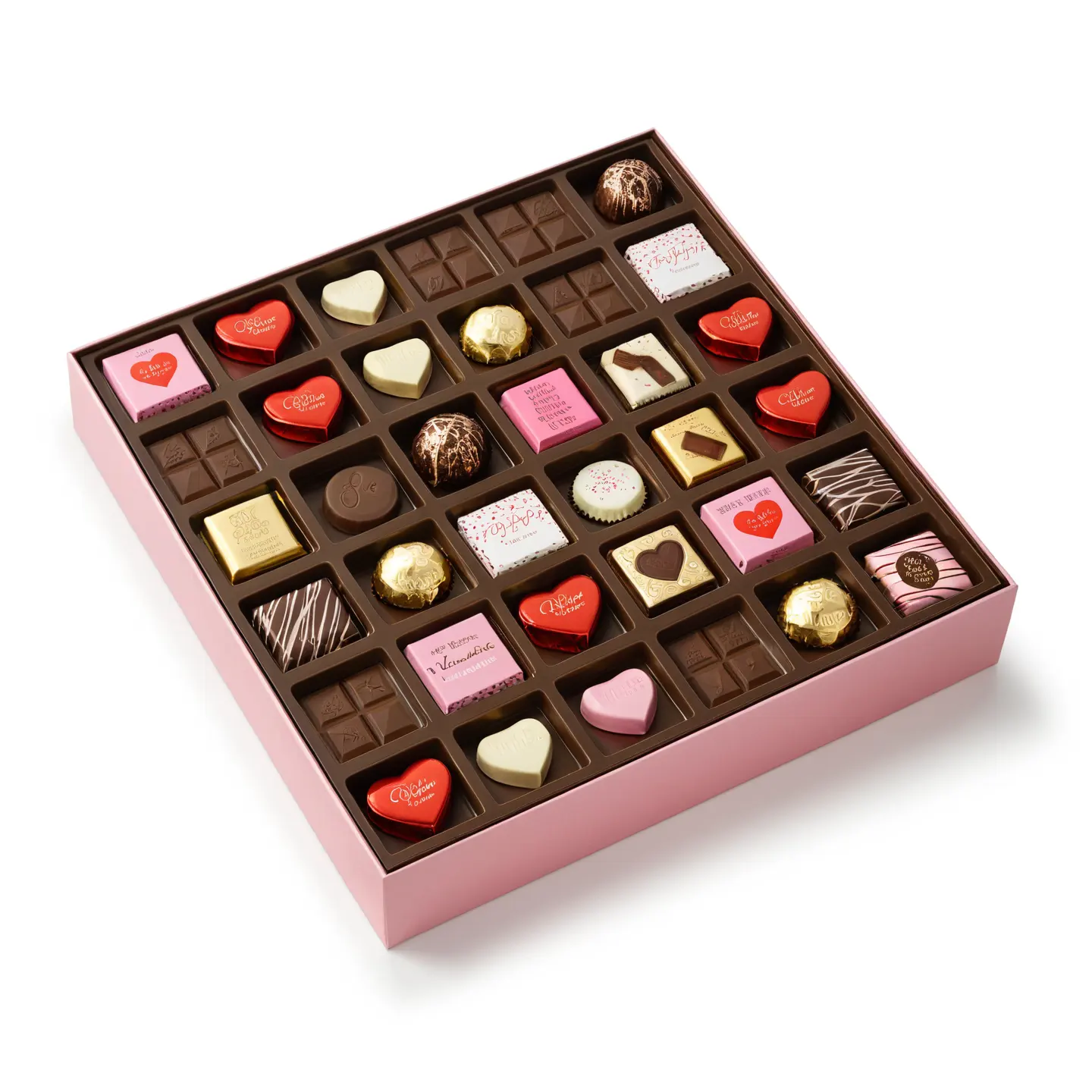 Kotak hadiah kemasan coklat 36 buah desain Hari Valentine untuk hadiah dua buah kotak hadiah kemasan untuk pria wanita