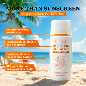 <span class=keywords><strong>Protector</strong></span> <span class=keywords><strong>Solar</strong></span> Híbrido de Marca Privada SPF50, Mineral, Ligero, Hidratante, de Amplio Espectro, con Ceramida y Centella Asiática, Calmante y Reparador - Product Image 3