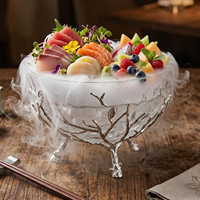 Edelstahl 8 Zoll Erhöhter Schalenhalter Buffet-Präsentationsständer Speisen-Servierset für Hotel Catering Restaurant Poliert