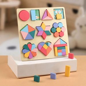 Juguete Sensorial para Niños Pequeños, Bloques de Desarrollo para Autismo, Rompecabezas de Clasificación de Formas Geométricas y Flores - Product Image 1