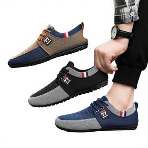 Chaussures d'été pour hommes en toile respirante, légères et confortables, à lacets, semelle en PVC - Product Image 4