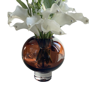 <span class=keywords><strong>Vase</strong></span> en verre brun glacé de luxe moderne Dwax, <span class=keywords><strong>vase</strong></span> de table pour mariage, décoration de salon, arrangements de salle à manger - Product Image 1