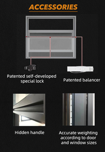 Fenêtre coulissante horizontale en aluminium avec verre Low-E certifié NFRC américain, étanche, insonorisée, cadre noir - Product Image 3