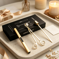 Ensemble d'accessoires pour bougies de haute qualité, écologiques et haut de gamme, coupe-mèche, éteignoir à bougie, coffret cadeau, ensemble de soin des bougies de luxe