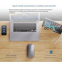 Souris sans fil silencieuse double mode avec coque magnétique double métal, accessoire pour ordinateur portable, pour le bureau, recharge