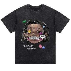 Dropshipping en gros, t-shirt vintage de haute qualité, délavé à l'acide, logo personnalisé, t-shirt surdimensionné pour homme, taille plus, unisexe - Product Image 3