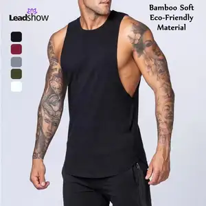 Taglie forti <span class=keywords><strong>uomo</strong></span> Muscle Bamboo allenamento Fitness <span class=keywords><strong>abbigliamento</strong></span> da corsa canotta da <span class=keywords><strong>uomo</strong></span> <span class=keywords><strong>abbigliamento</strong></span> sportivo senza maniche gilet da ginnastica Activewear - Product Image 2