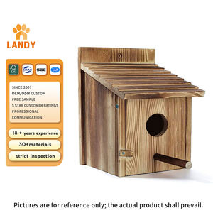 Nichoir moderne en bois massif pour jardin, cage à oiseaux suspendue d'extérieur avec fermeture à bouton, motif animal, nichoirs pour oiseaux en solde - Product Image 1