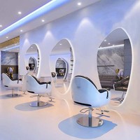 Miroir mural LED irrégulier en acier inoxydable durable, en forme de nuage, pleine longueur, pour salons de coiffure professionnels