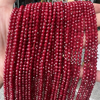 Perles en vrac de rubis de laboratoire facettées rondes de 2 mm, 3 mm, 4 mm pour la fabrication de bijoux, vente en gros