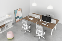 Cadre de bureau électrique dos à dos à double moteur pour ordinateur réglable en hauteur, poste de travail pour 2 personnes, bureau de table