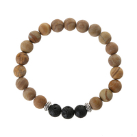 Bracelet en pierre naturelle mate, Sodalite givrée, Améthyste Serpeggiante, Zèbre rouge avec pierre de lave, Bracelet diffuseur d'aromathérapie