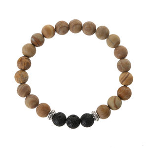 Bracelet en pierre mat naturelle, Sodalite givré, améthyste, zèbre rouge, Serpeggiante, Bracelet diffuseur d'aromathérapie, de roche de lave - Product Image 5