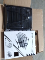 Plateau à papier métallique à 3 niveaux pour fournitures de bureau, organiseur de bureau durable, plateau à dossiers en maille pour le bureau et la maison