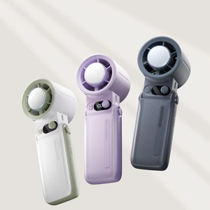 Tua bin nhỏ điện có thể sạc lại quạt thông gió thông minh hiển thị kỹ thuật số gió lớn cầm tay Quạt mini cầm tay - Product Image 2