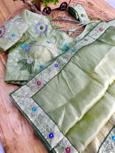 Nieuw Binnen Borduurwerk <span class=keywords><strong>Saree</strong></span> Met Volledige Steek Blouse Voor Vrouwen Dragen Sari 'S Met Kant En Klare Blouse Tegen Groothandelsprijzen