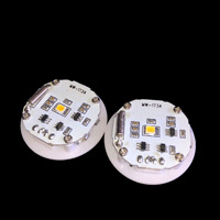 Mini base LED à détection de vibrations, contrôle multi-modes, couleurs RVB, diamètre 38 mm, rechargeable, pour veilleuse cadeau ou DIY