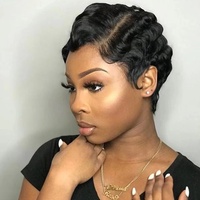 Perruques de cheveux humains Full Lace pour femmes noires Perruque BOB courte de couleur ombrée Perruque coupe pixie Vendeur de perruques de cheveux humains