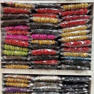 ผ้าคลุมหน้าเจ้าสาวประดับลูกปัดไข่มุกสีงาช้างแฟชั่น WTP-1419ขอบสีงาช้างมาใหม่ - Product Image 3