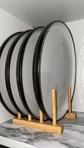 Holder Vertical Drainer <b>Plate</b> Organizer Bamboo Dish <b>Racks</b> <b>Plate</b> Stand for Cabinet Stand Drainer Storage Holder Organizer - Product Image 2