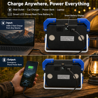 Lampe de travail LED rechargeable, lampe torche magnétique COB, batterie externe USB C, torche portable pour réparation automobile, camping, urgence