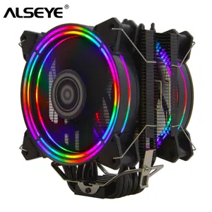 ALSEYE H120D CPU空气冷却器RGB游戏电脑机箱风扇120毫米，带PWM 4针6热管游戏配件