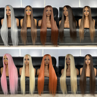 Extensions de cheveux synthétiques à bandes adhésives, tissage en fibres de qualité supérieure, lisses comme des baguettes, 24 pouces, écologiques, résistantes à la chaleur, taille XS