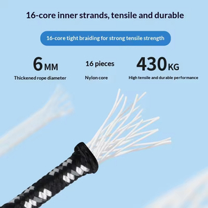 Cuerda de nailon resistente para tienda de campaña, doble capa, a prueba de viento, 4mm/5.5mm, 3m 4m 6m, para toldo exterior, con hebilla ajustable y reflectante, universal - Product Image 4