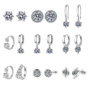 Großhandel S925 Reines Silber Moissanit-Ohrringe D-Farbe VVS1 GRA-Zertifiziert Herren- und Damenschmuck Geschenke - Product Image 1