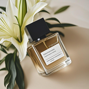 Chai nước hoa vuông sang trọng bằng thủy tinh, nắp gỗ đen vuông, dung tích 30ml, đầu xịt dạng bơm trong suốt, kèm hộp đựng. - Product Image 2